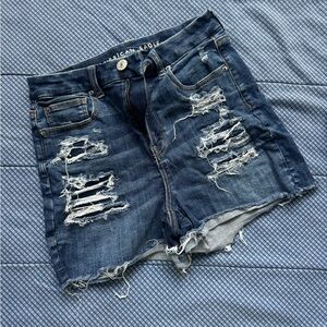 American Eagle Outfitters Blue Plaid Denim